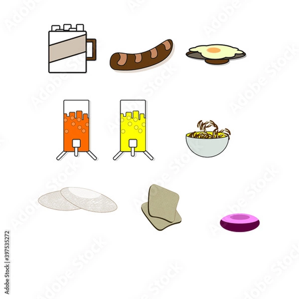 Fototapeta Breakfast menu offered at the Hotels Trains Planes etc, breakfast menu for all