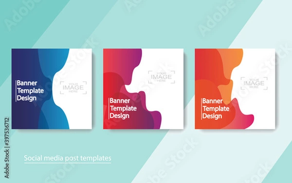 Fototapeta set banner social media post design,vector illustrations.