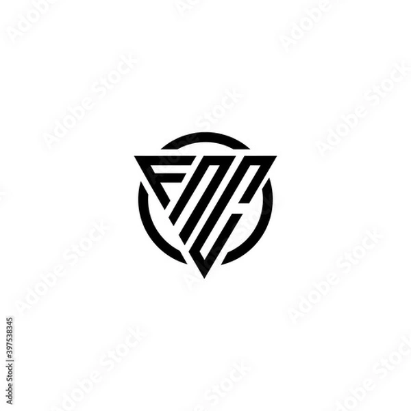 Fototapeta  Letter FNC triangle monogram cool modern simple logo vector