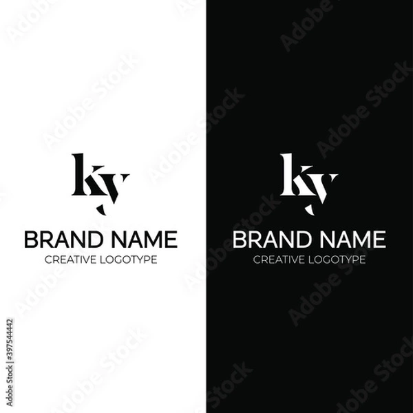 Fototapeta KY logo design creative letter logotype vector template