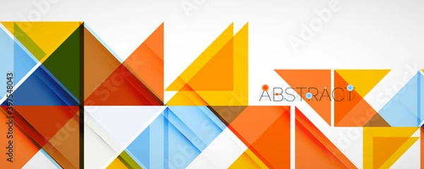 Fototapeta Geometric abstract background. Techno color triangle shapes. Vector illustration for covers, banners, flyers and posters and other designs
