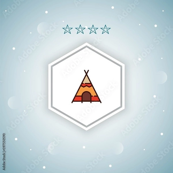 Fototapeta tepee vector icons modern