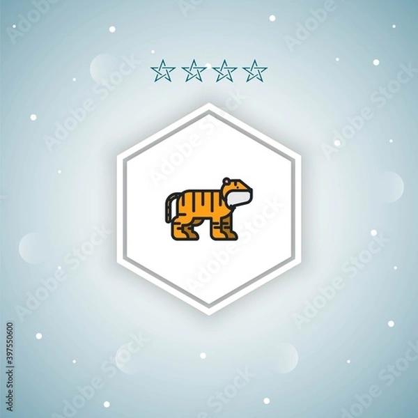 Fototapeta tiger_  vector icons modern