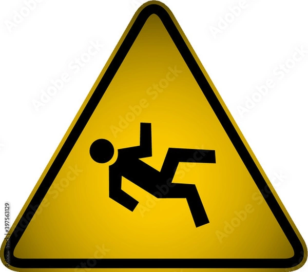 Fototapeta falling warning sign