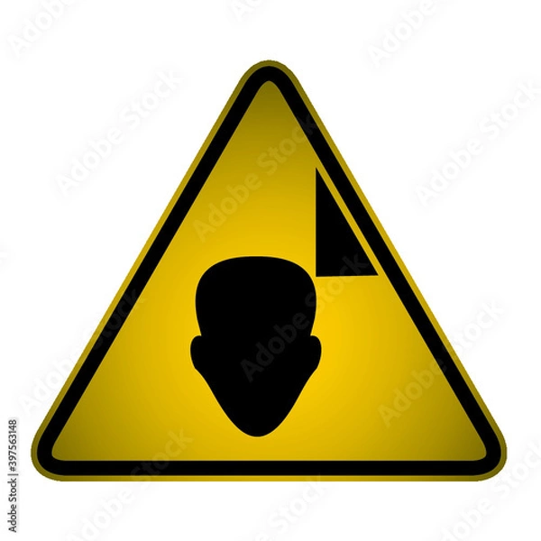 Fototapeta WARNING Fixed Overhead Hazard