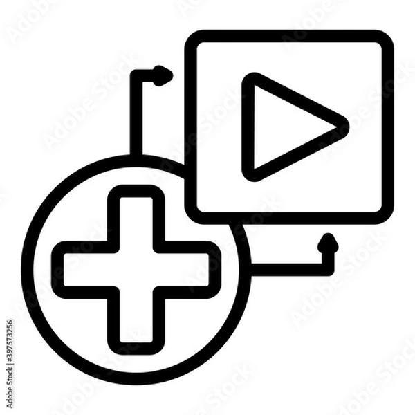 Fototapeta Health video icon. Outline health video vector icon for web design isolated on white background