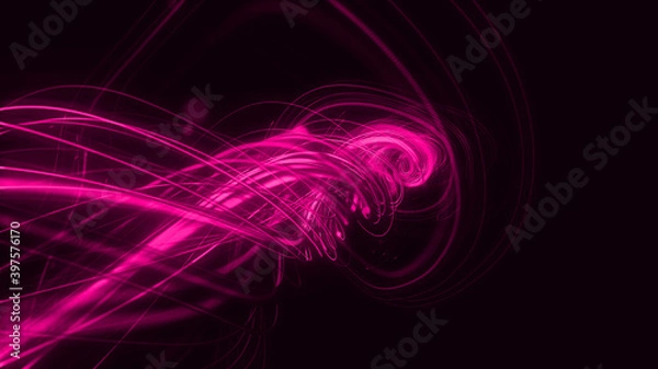 Fototapeta Glowing Lines Particles Flow Multi color strings, Rays Backdrop illustration background.