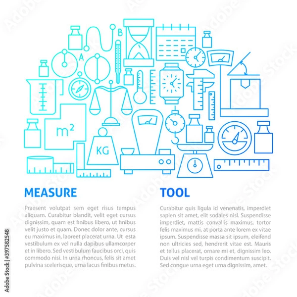 Fototapeta Measurement Line Template
