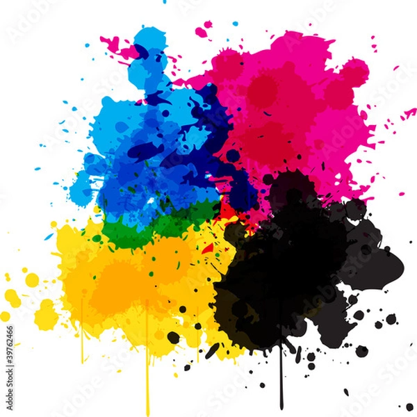 Obraz CMYK Splash Flecken