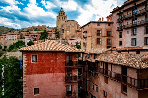 Obraz medieval village buildings
