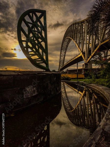 Obraz bridge at sunset