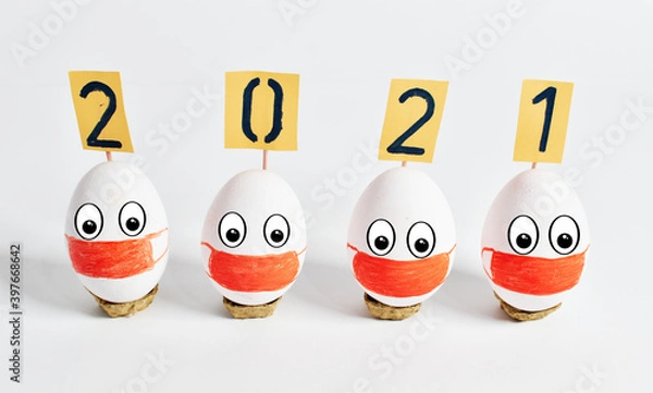 Obraz New year 2021 corona virus