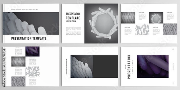 Fototapeta Vector layouts of presentation design templates for brochure, cover design, flyer, book design, magazine, poster. Feathers, birds plumage in abstract style. Graphic pattern. Vector illustration design