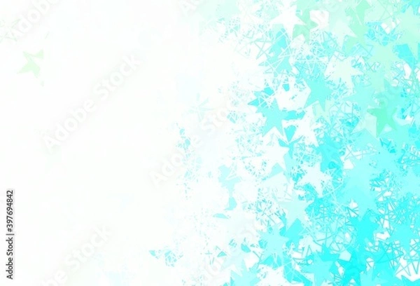 Fototapeta Light Green vector texture with beautiful stars.
