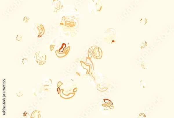 Obraz Light Orange vector background with bubbles.