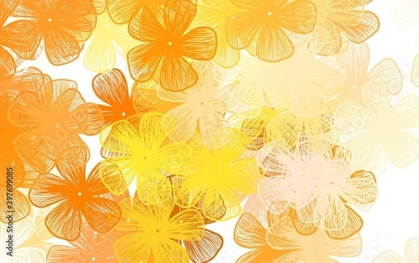 Obraz Light Brown vector doodle texture with flowers