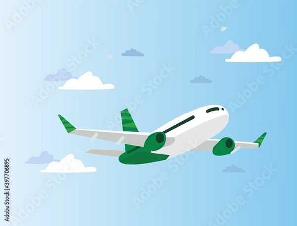 Obraz Vector of a passenger aircraft in the sky