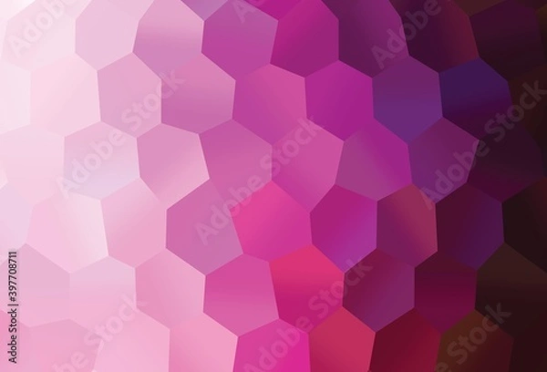Fototapeta Light Pink vector texture with colorful hexagons.