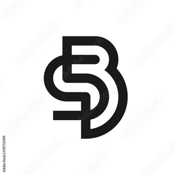 Fototapeta Letter SB BS initial logo template