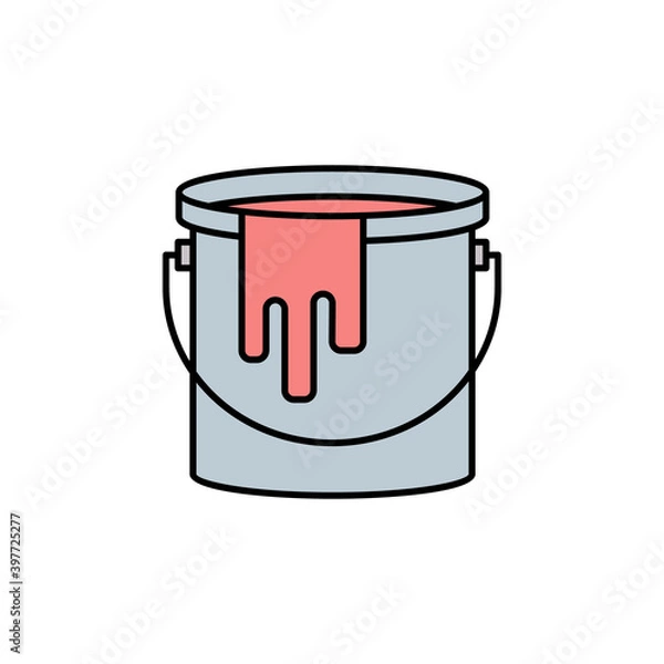 Fototapeta paint bucket line icon. Signs and symbols can be used for web, logo, mobile app, UI, UX