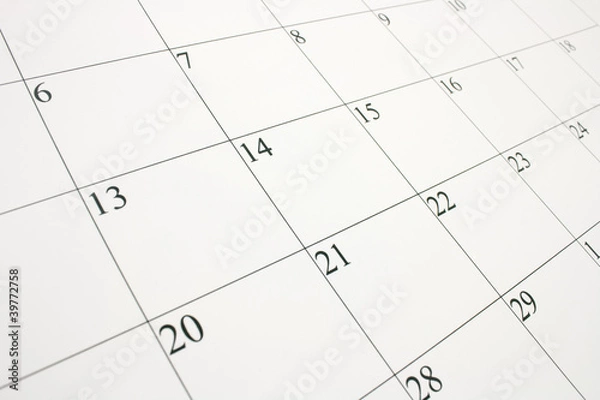Obraz Strona kalendarza