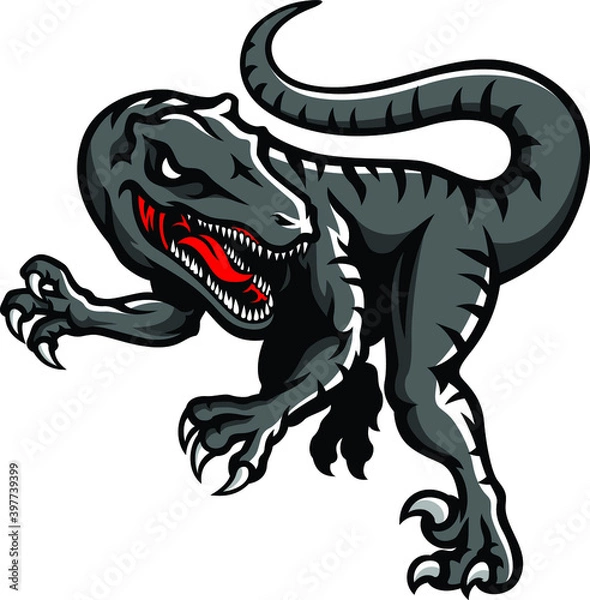 Obraz Illustration of Aggressive Velociraptor Dinosaur