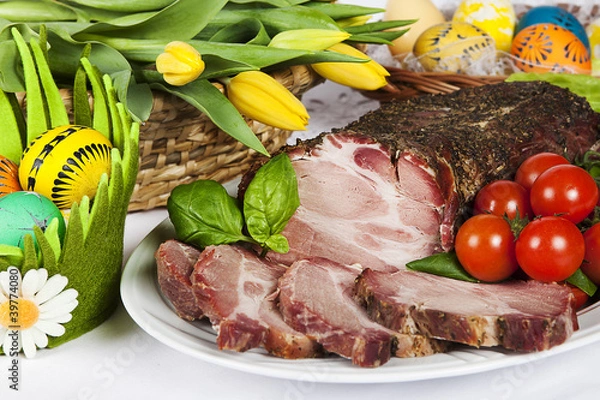 Fototapeta traditional easter roasted pork
