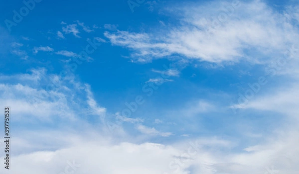 Obraz Blue sky with soft white clouds