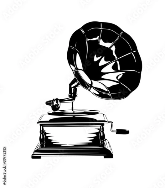 Obraz Vintage Gramophone Stencil