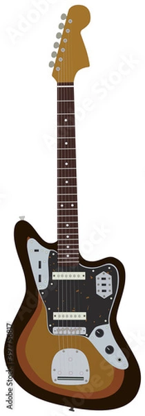 Obraz 茶色いエレキギターのイラスト