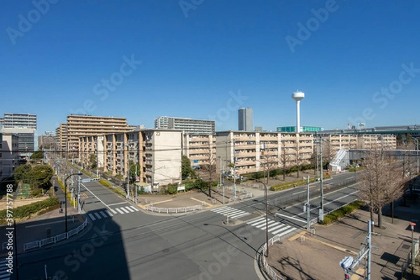 Fototapeta 東京都江東区辰巳一丁目の都営辰巳団地
