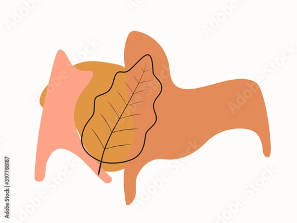 Fototapeta Vector graphic of Abstract contemporary modern trendy style. Hand drawn various shapes and doodle objects with pastel colors. Suits for posters, wall decoration, postcard or brochure cover design.