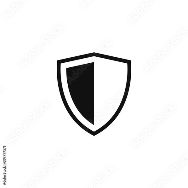 Fototapeta shield flat icon vector illustration
