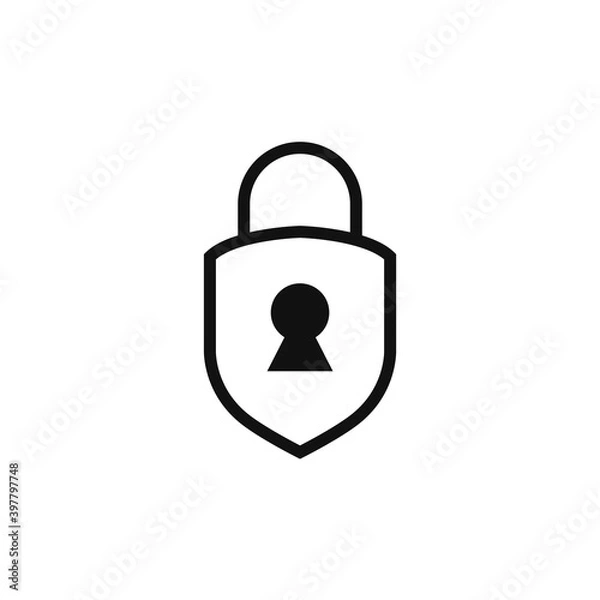 Obraz shield flat icon vector illustration