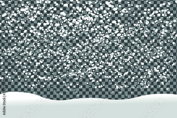 Obraz  Vector heavy snowfall. Snow flakes, snow background. Falling christmas.