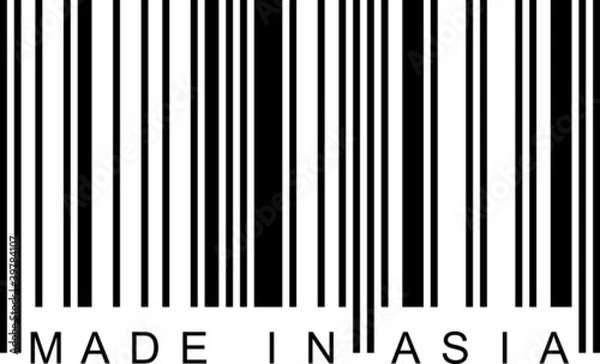 Fototapeta Barcode - Made in Asia