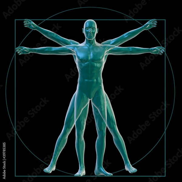 Obraz Vitruvian man on black