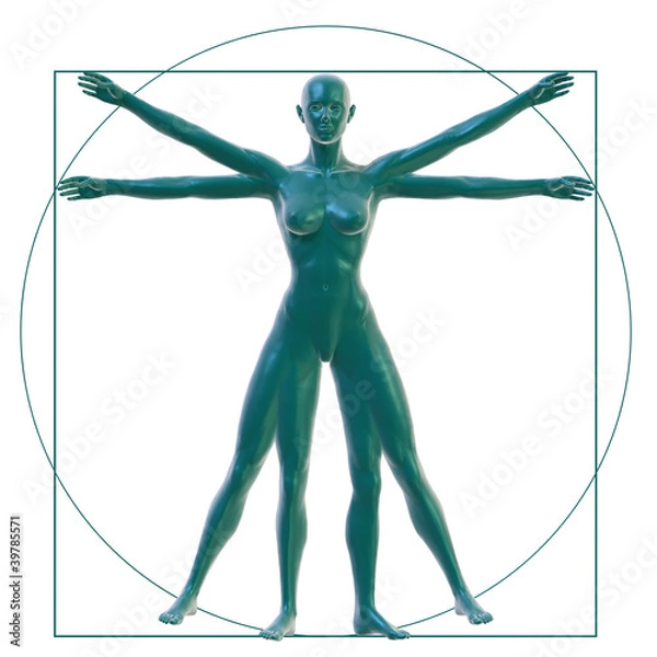 Obraz Witruwiańska kobieta na białym tle