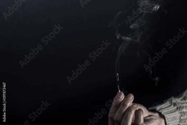 Obraz Burnt match and smoke