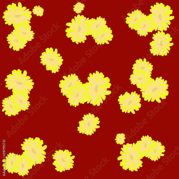 Fototapeta seamless pattern minimalistic flowers vector
