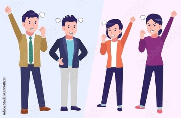 Obraz Four young and healthy men and women