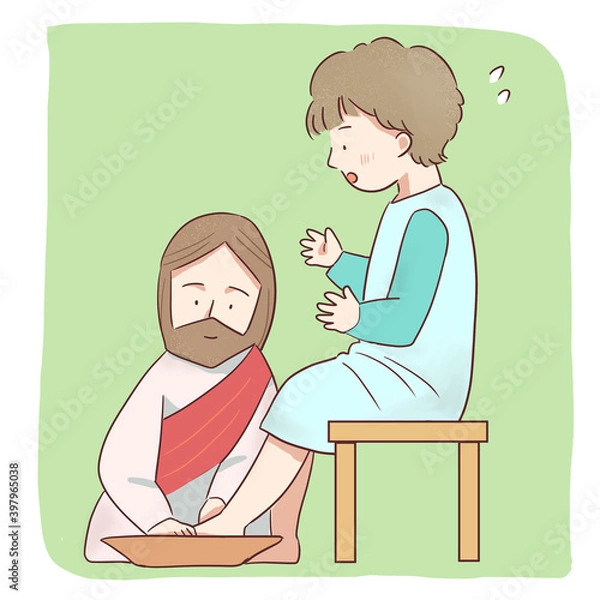 Obraz 弟子の足を洗うイエス