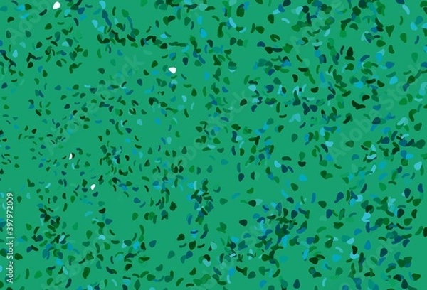 Fototapeta Light Blue, Green vector backdrop with abstract shapes.