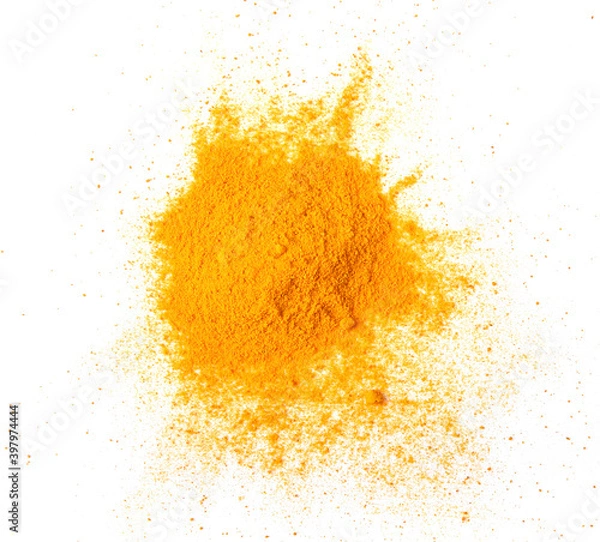 Obraz Turmeric powder on white background
