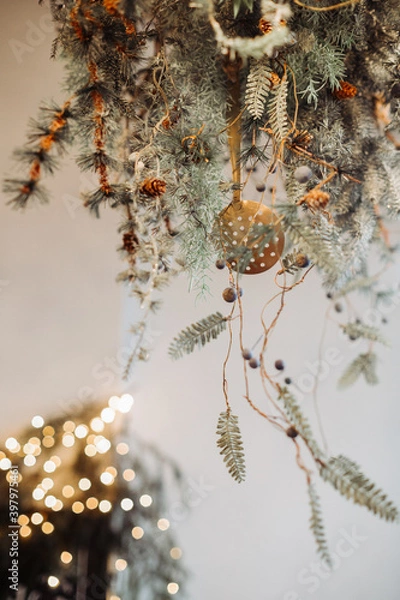 Obraz kitchen with New Year's decor