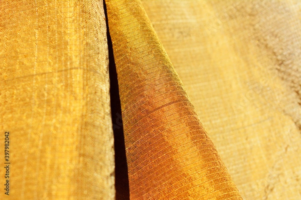 Obraz 古いボカシの布、絹織物、光、ドレープ、和風背景素材