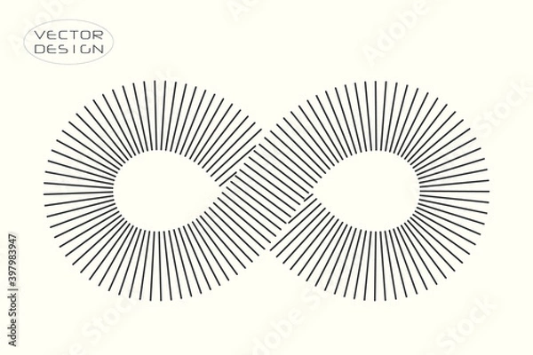 Fototapeta Infinity, lines. Monochrome vector element on an isolated light background.
