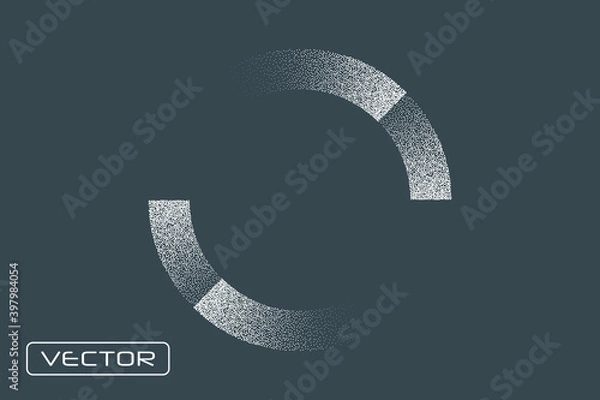 Fototapeta Loading. Circular, round icon element. Noise. gradient. Stipple. Vector overlay object, template.