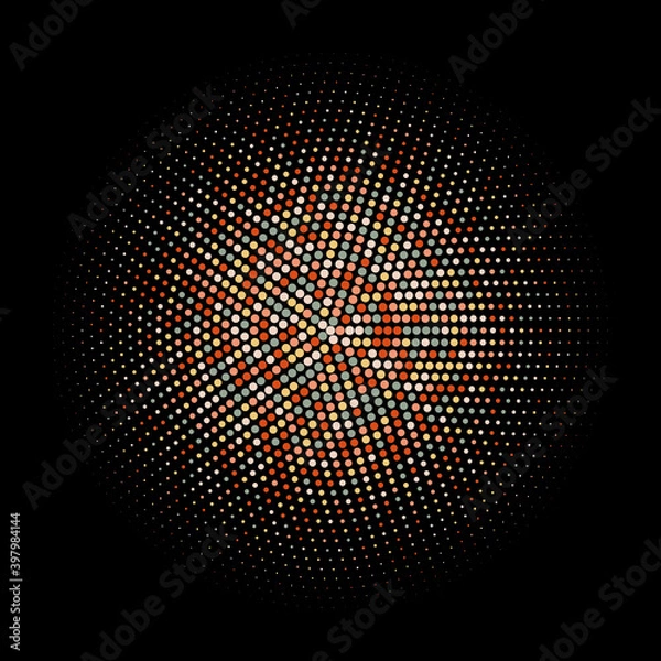 Fototapeta Dots, circle. halftone. Vector colored design element, template.