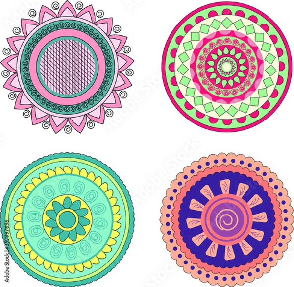 Fototapeta set of round elements